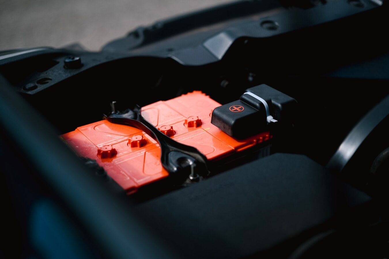 corroded car battery ground terminal close-up