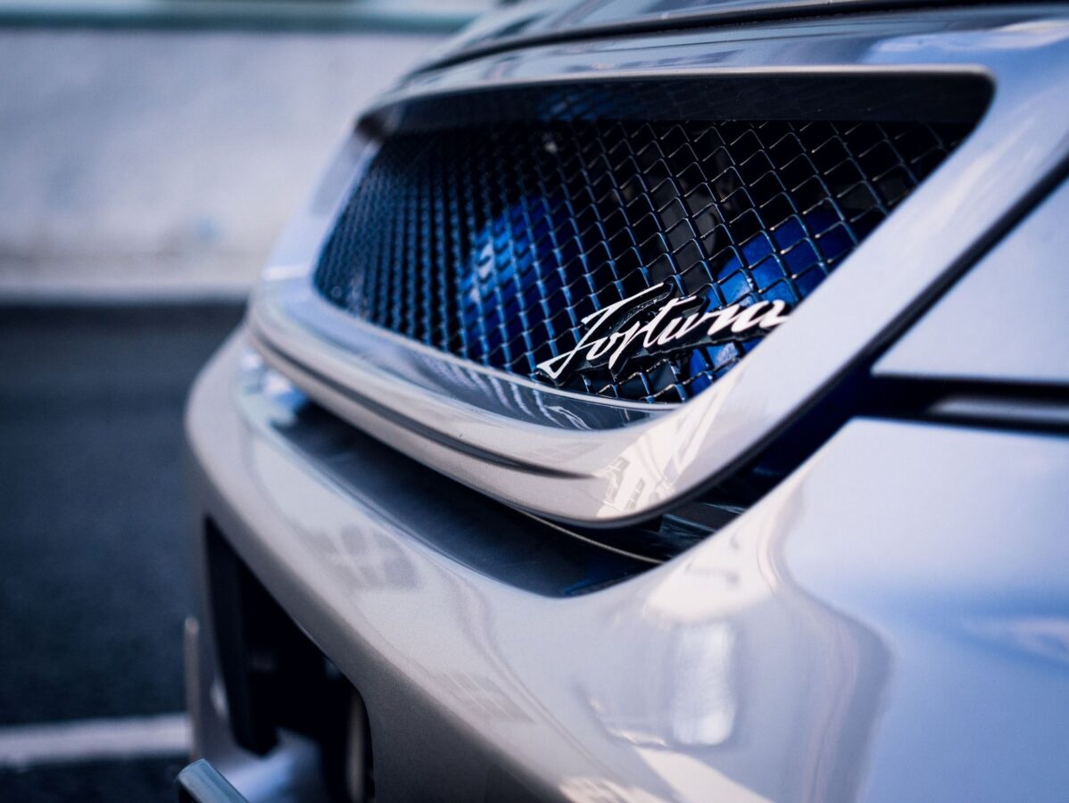 car front grille close-up technical detail