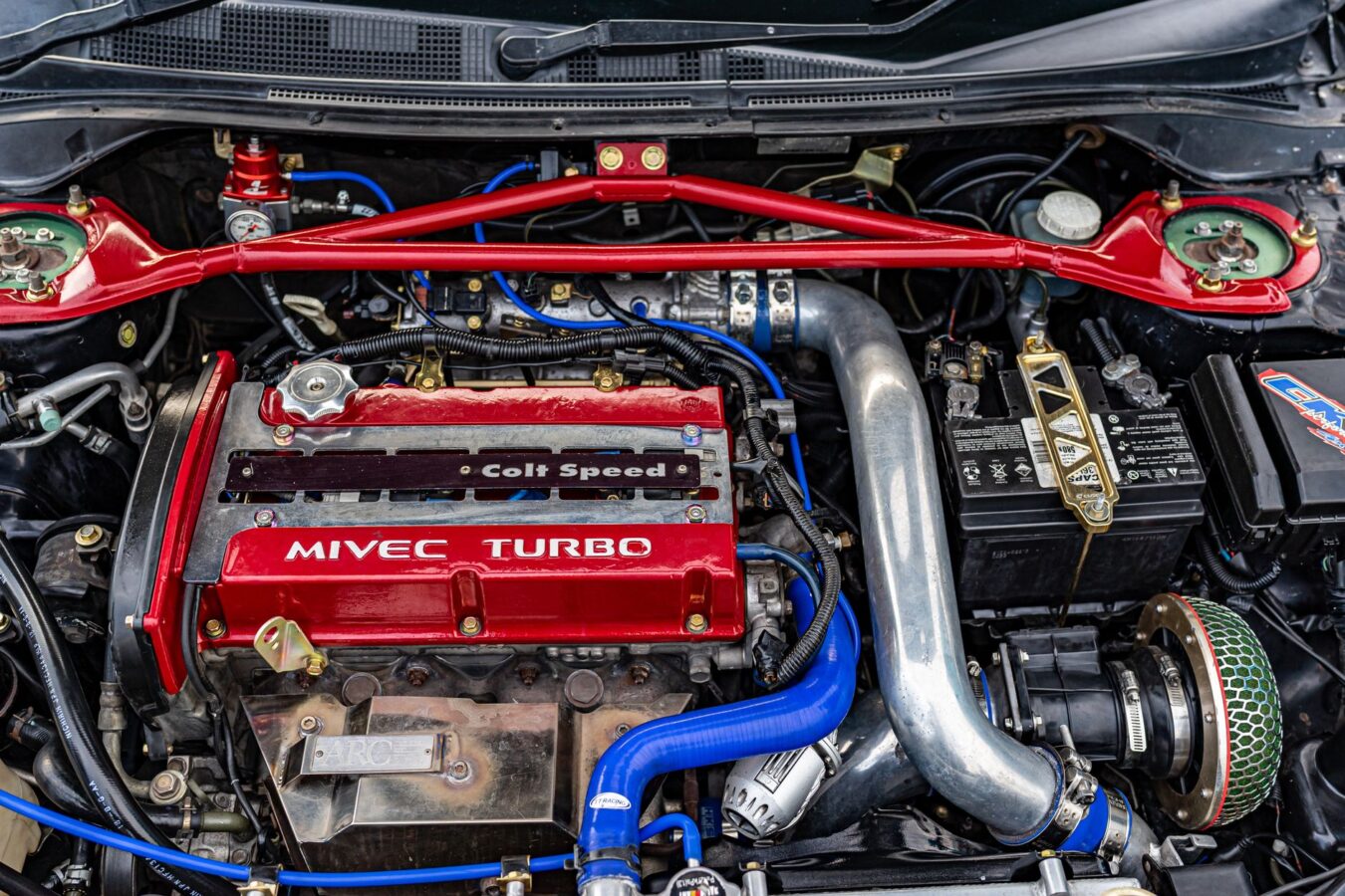 fuel rail high pressure injection system close-up