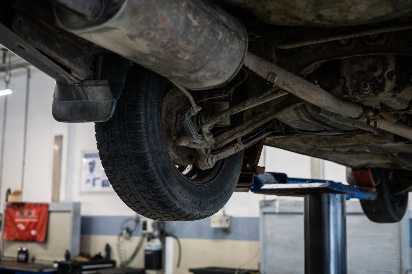 air suspension bellow on car chassis