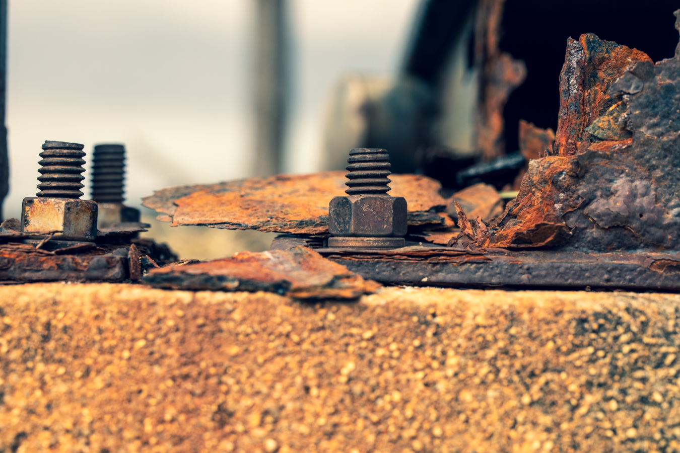 rusty bolt with penetrating oil spray