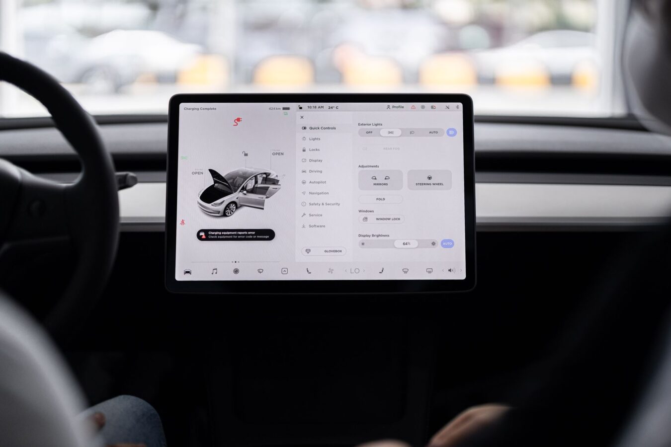 automotive center touchscreen display capacitive touch layer close-up