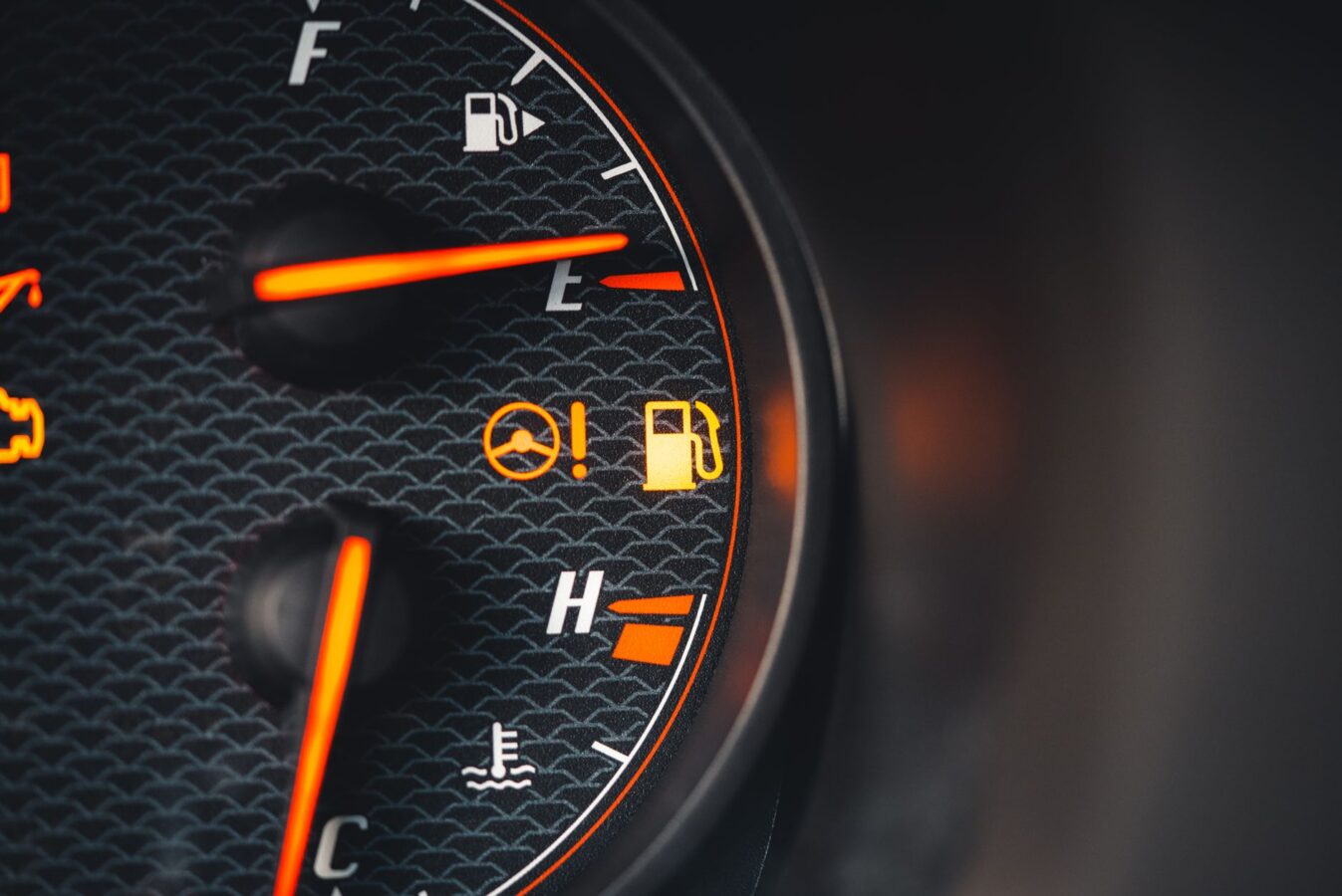 car engine warning light symbol close up