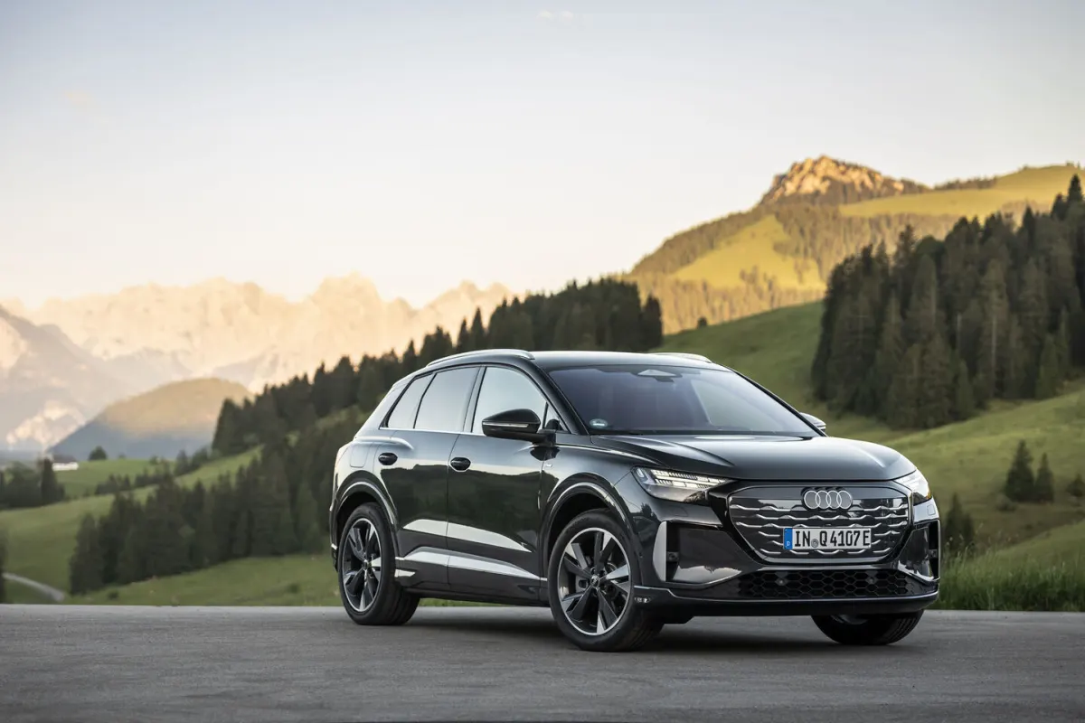 Audi Q4 e-tron restylé, avant 3/4