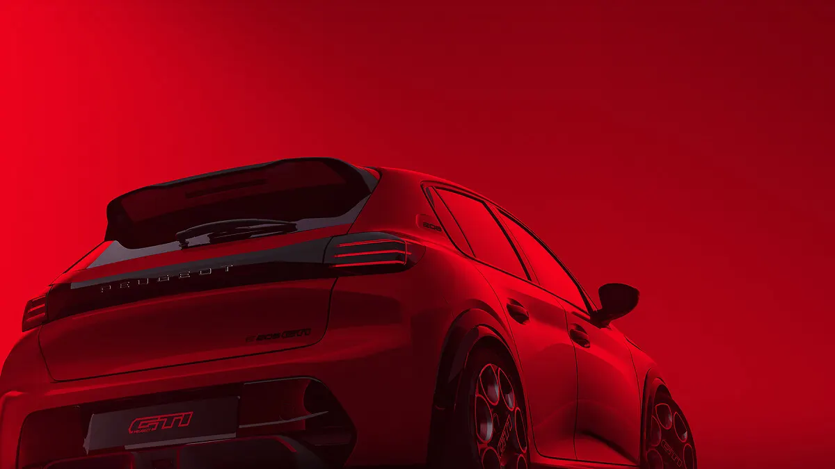 Peugeot E-208 GTi, feux arrière et hayon